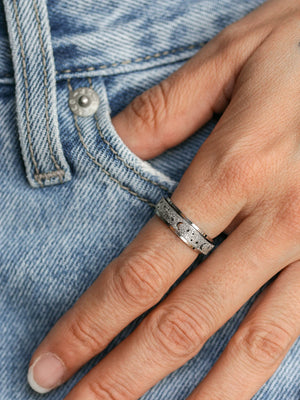 Bague rotative Zen argent