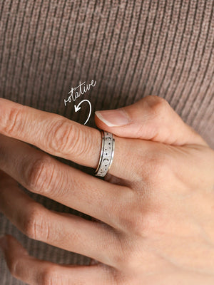 Bague rotative Zen argent