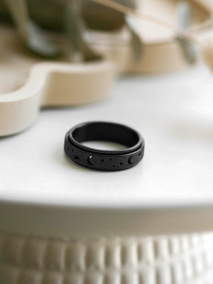 Zen Black Spinner Ring