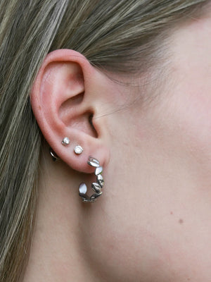 Clous d'oreilles Leaf argent