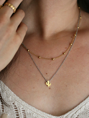 Collier Cactus doré