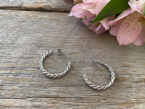 Clous d'oreilles Torsade argent