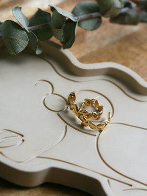 Clous d'oreilles Leaf doré