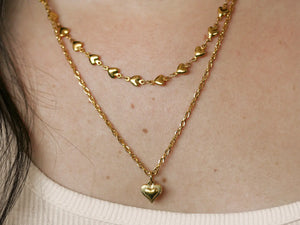 Duo colliers Accroche-cœur doré x Passion doré