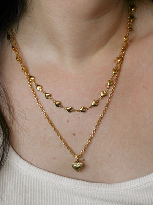 Duo colliers Accroche-cœur doré x Passion doré