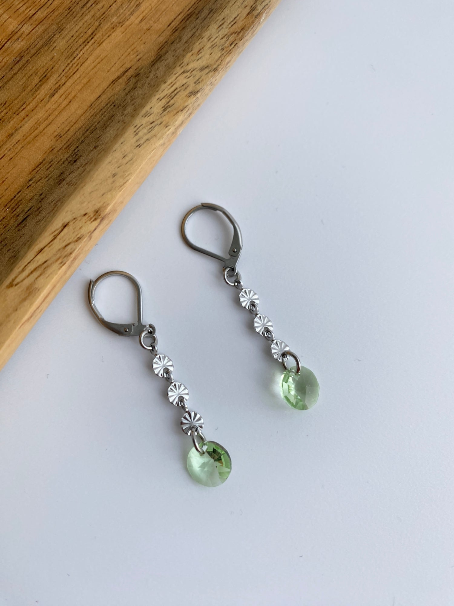 Boucles d'oreilles Blissa vert pâle (UNIQUE)