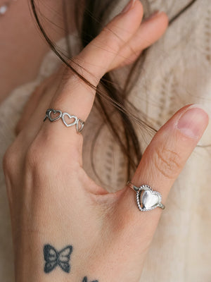 Bague One love argent (grande taille)