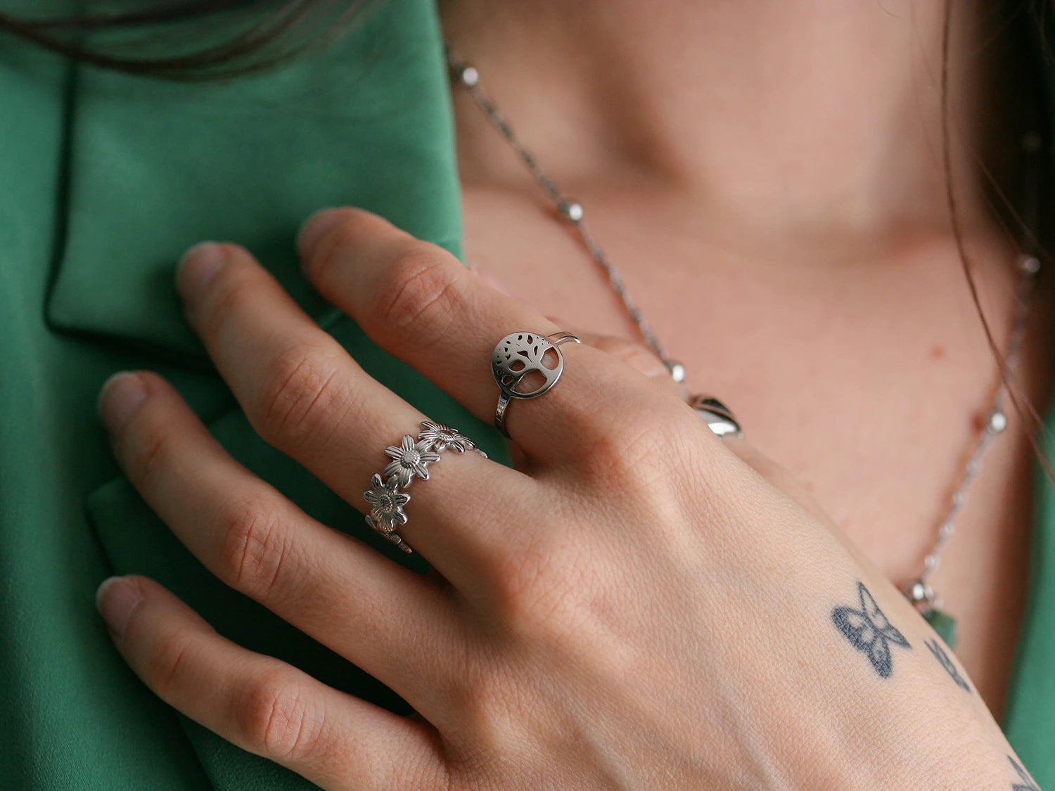 Flowers Silver Ring