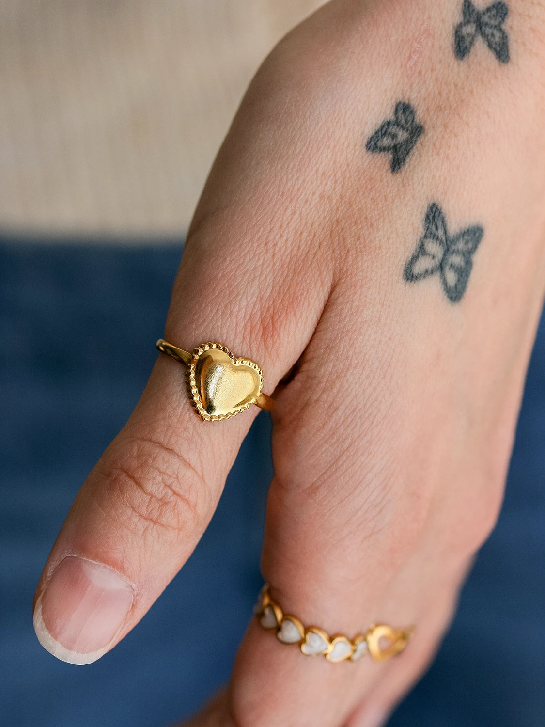 Bague One love doré (grande taille)