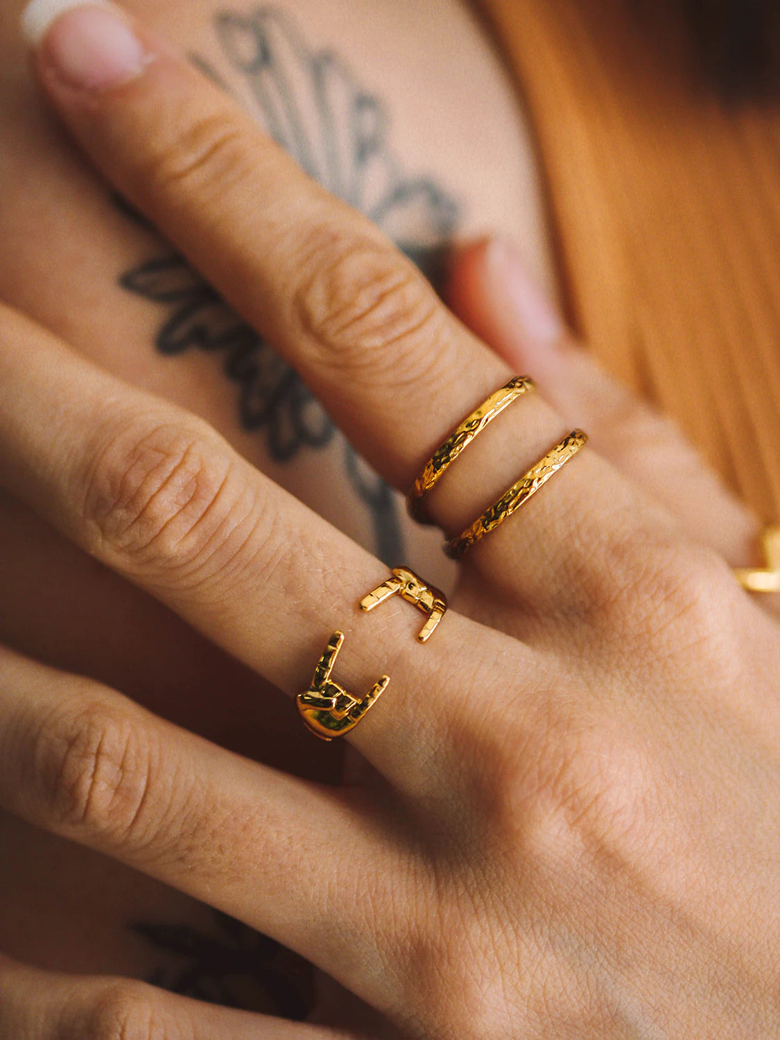 Gold SHE Rocks Ring