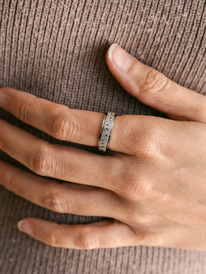 Bague rotative Zen argent