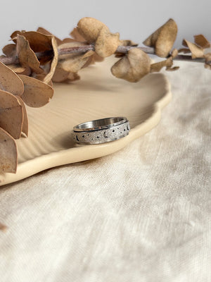 Bague rotative Zen argent