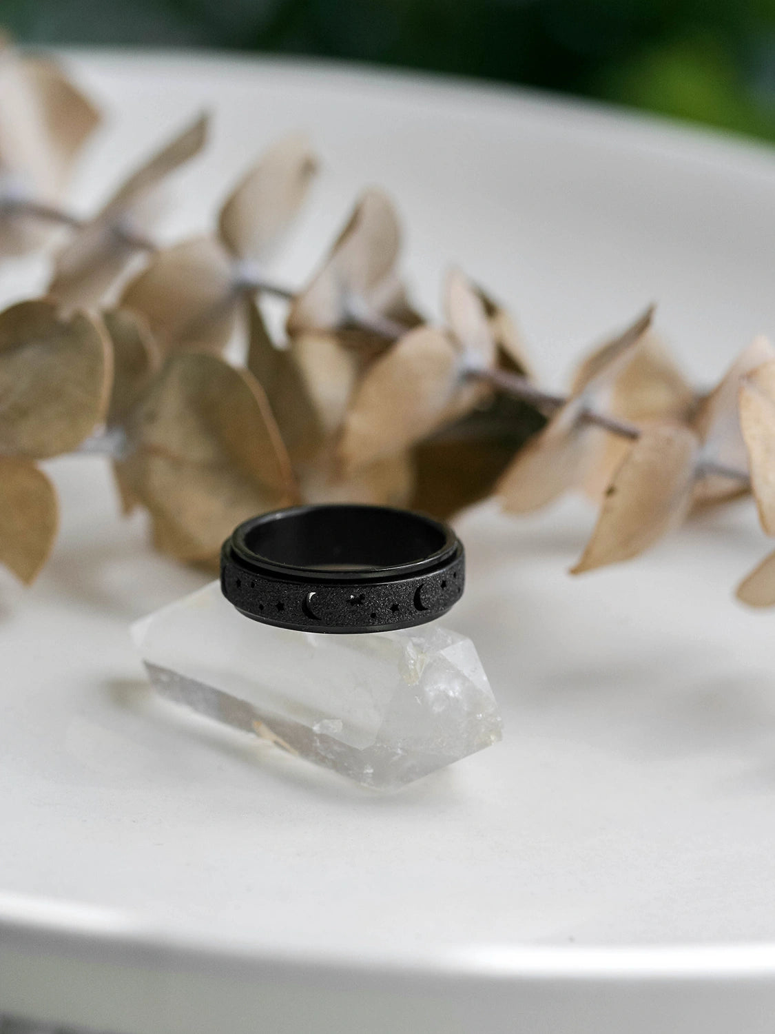 Zen Black Spinner Ring