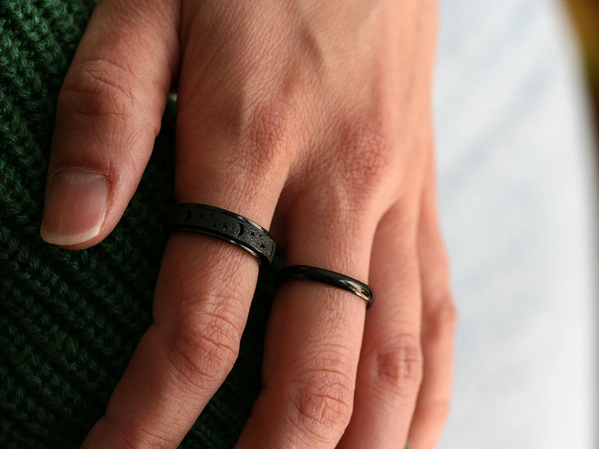 Zen Black Spinner Ring