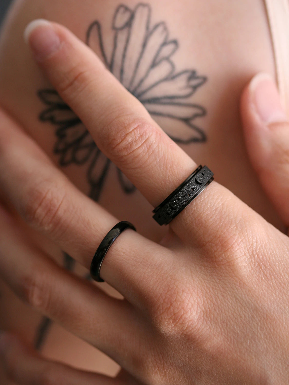 Zen Black Spinner Ring
