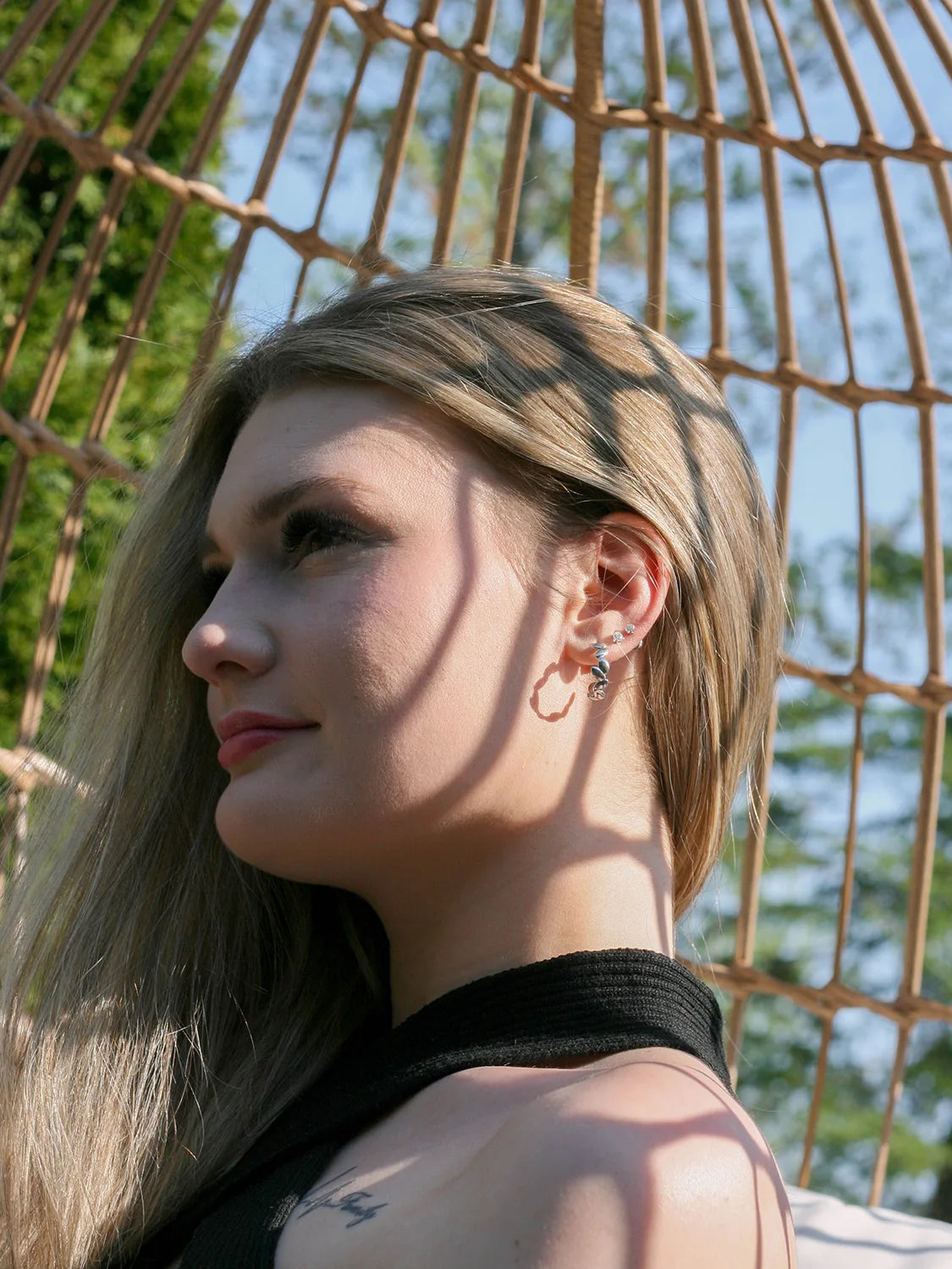 Clous d'oreilles Leaf argent