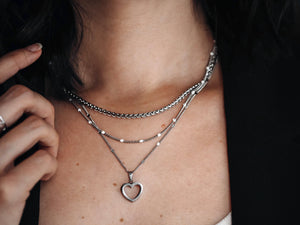 Collier Stolen Heart argent