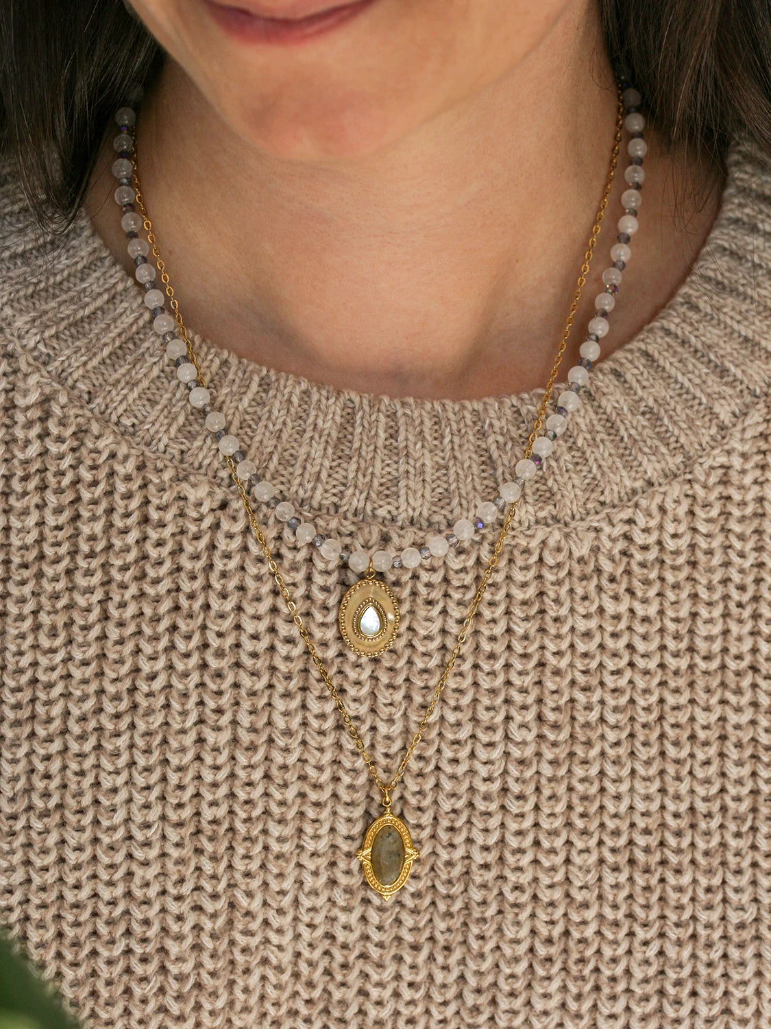 Collier Bouclier (Labradorite)