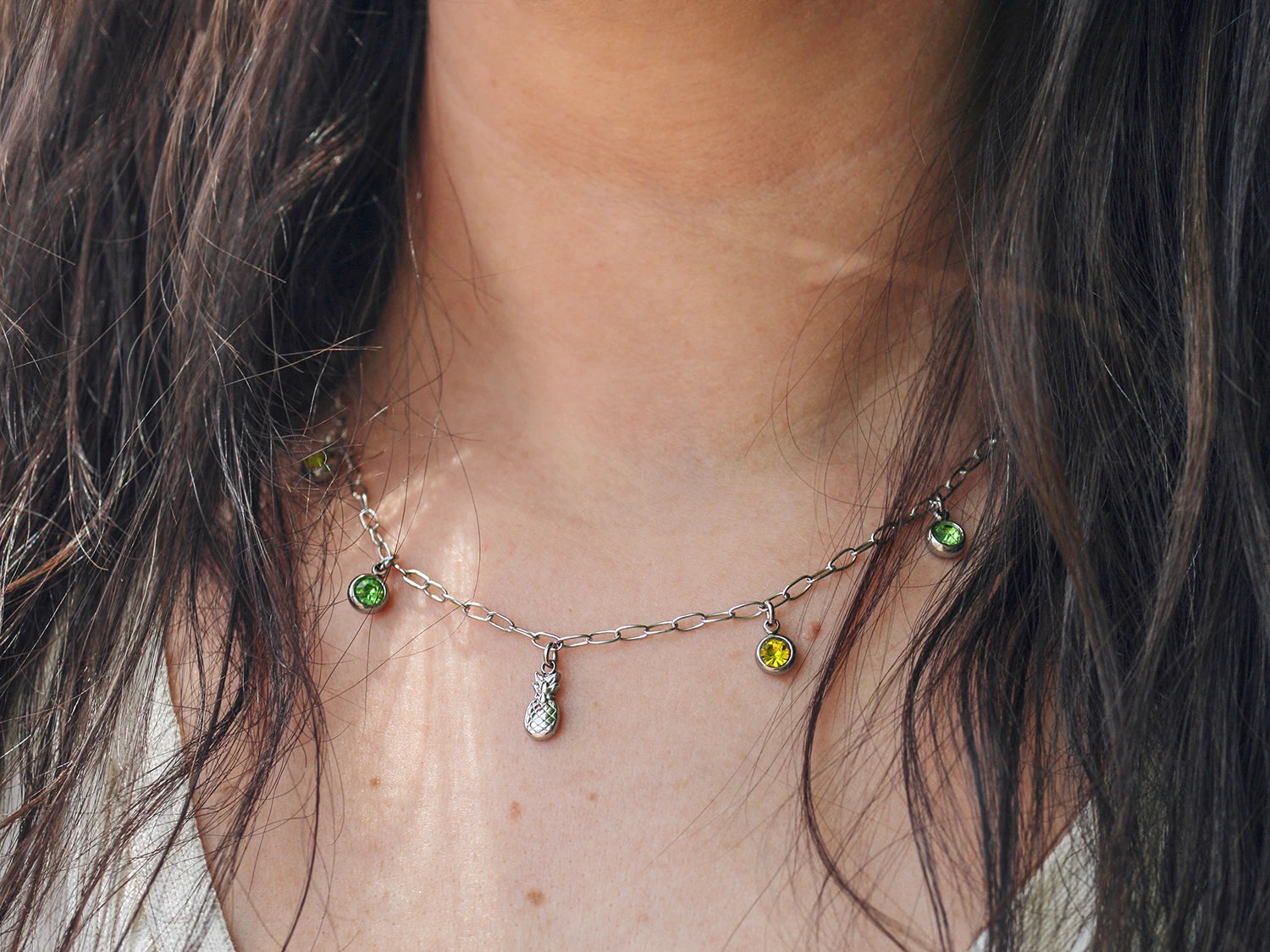 Ensemble bracelets + collier Ananas