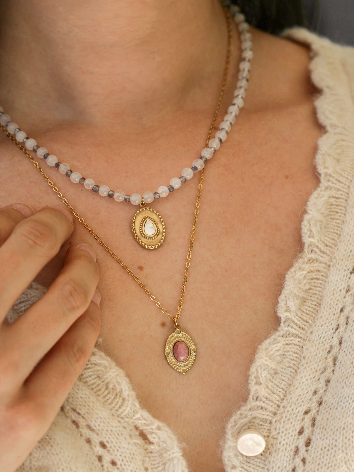 Collier Oracle (Rhodonite)
