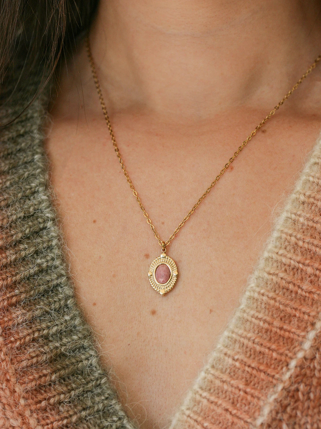 Collier Oracle (Rhodonite)