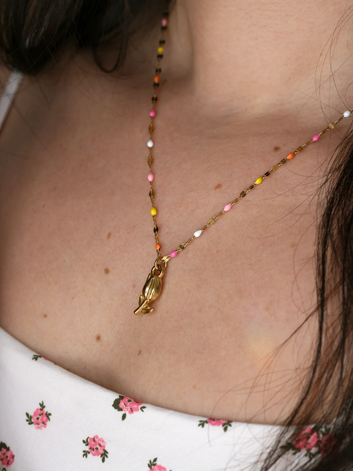 Ensemble bracelets + collier Tulipe