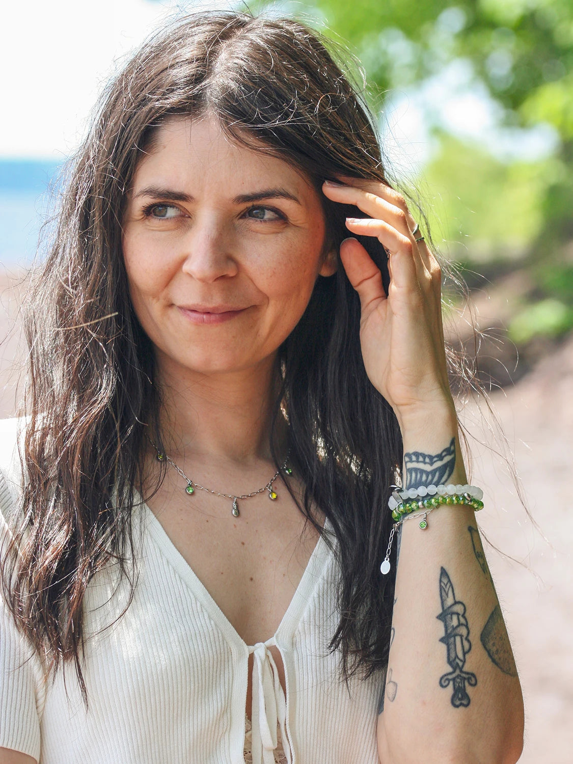 Ensemble bracelets + collier Ananas