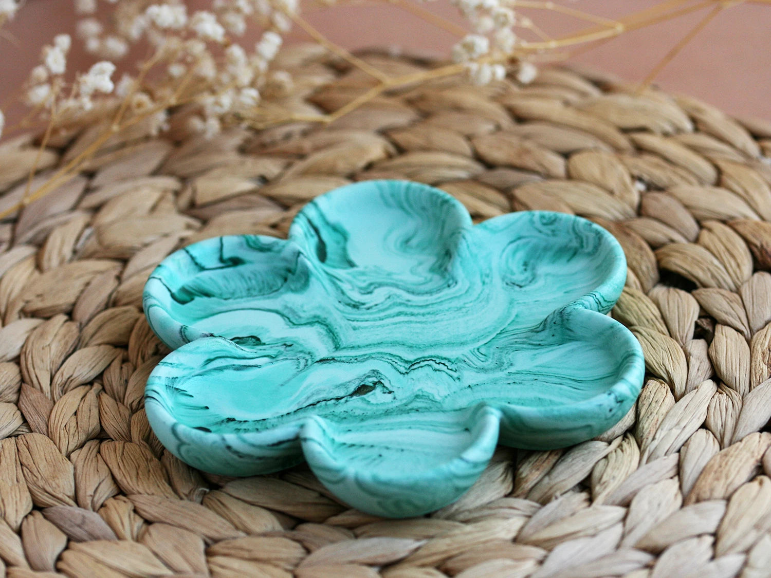Plateau à bijoux Fleur Aquarelle #1 – Série Néréide