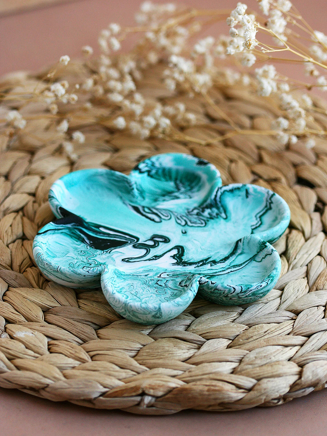 Plateau à bijoux Fleur Aquarelle #2 – Série Néréide