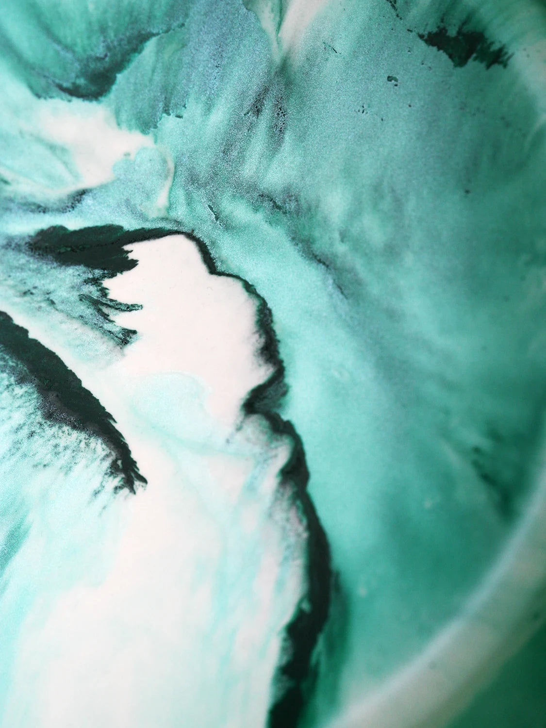Grand bol rond décoratif Lagon blanc turquoise – Série Néréide