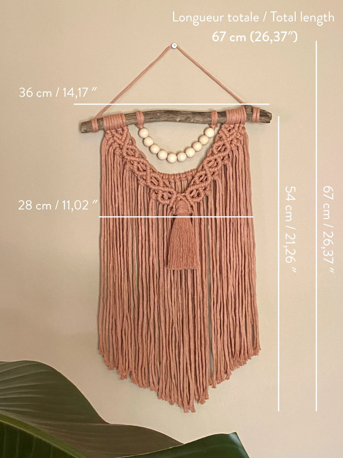 Tenture murale macramé Peachy (unique)