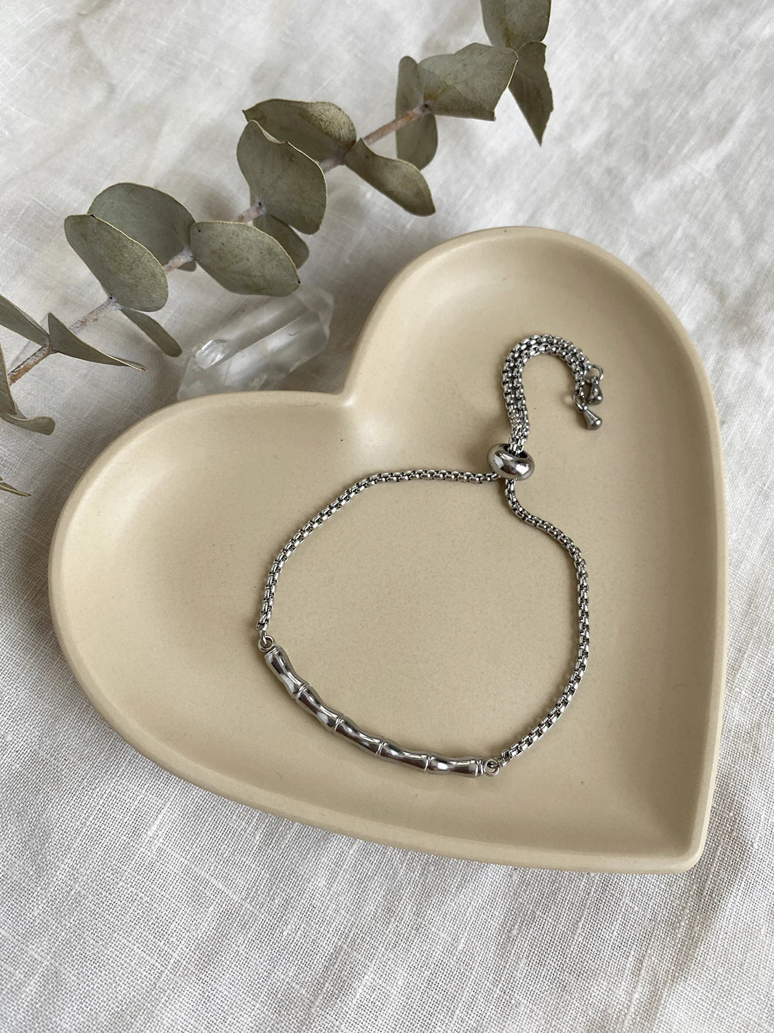 Plateau à bijoux cœur beige