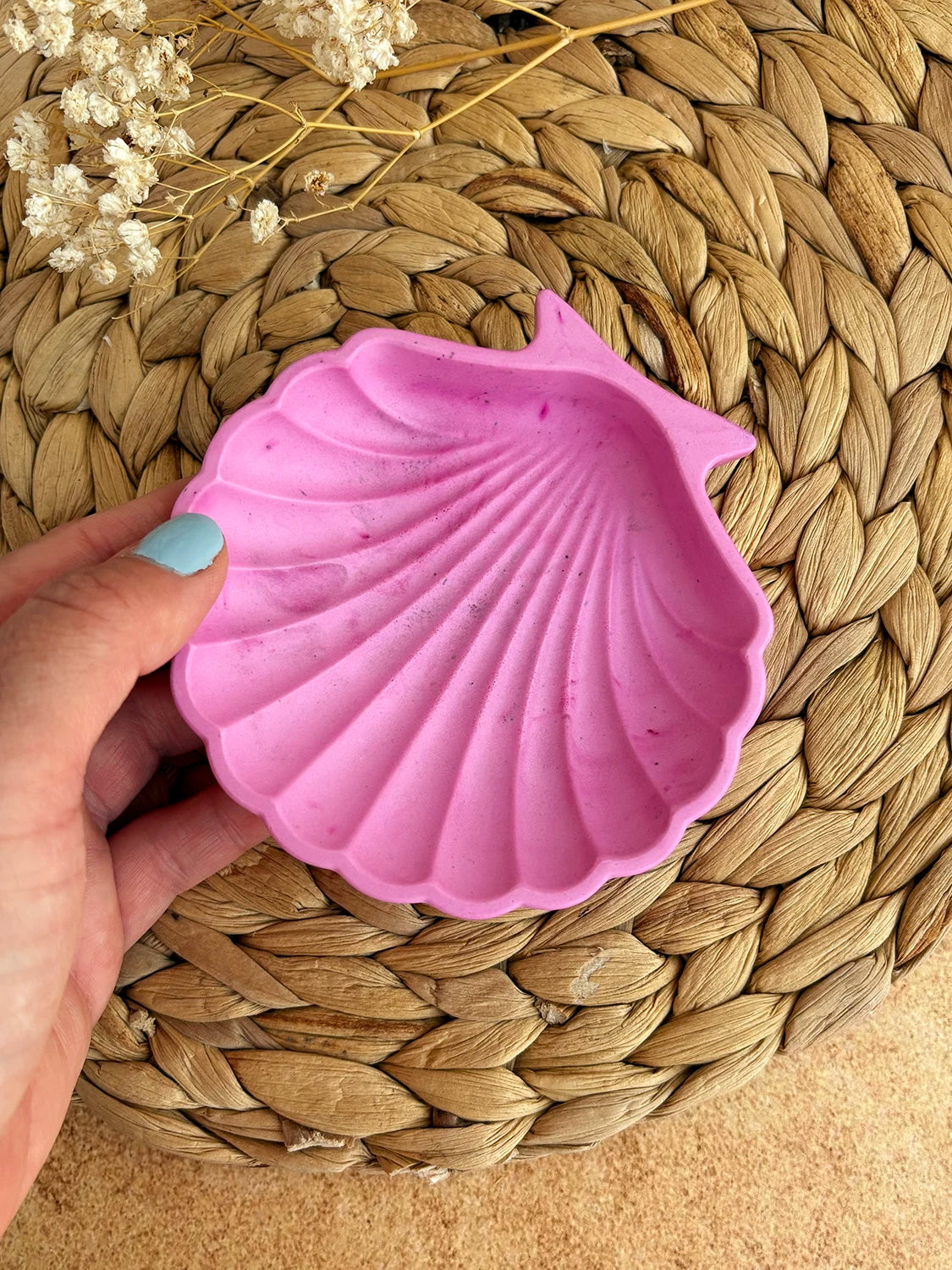 Plateau à bijoux Shelly rose (unique)