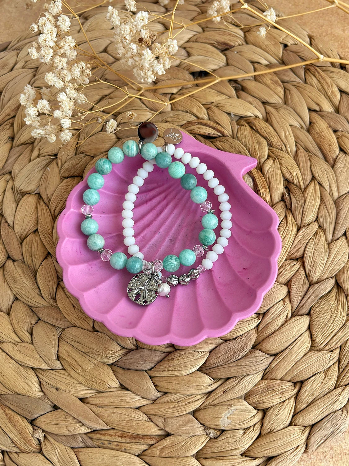 Plateau à bijoux Shelly rose (unique)