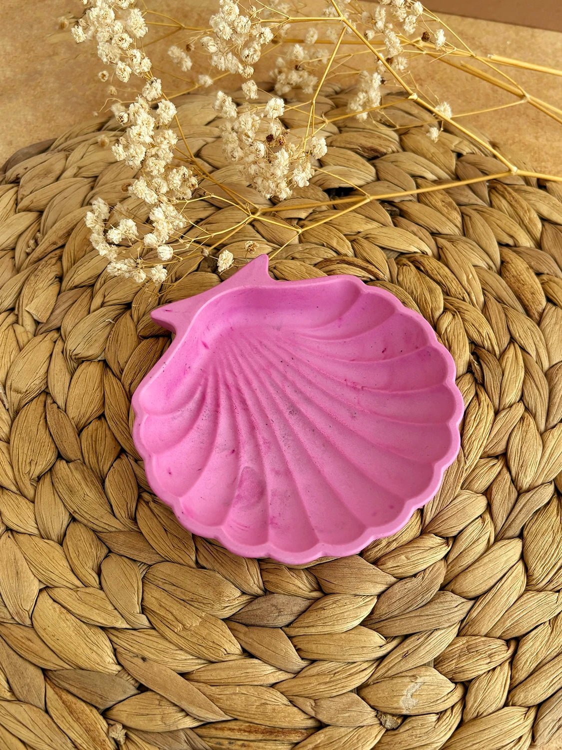 Plateau à bijoux Shelly rose (unique)