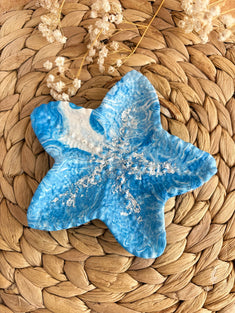 Plateau à bijoux Starfish bleu/blanc argent (unique)