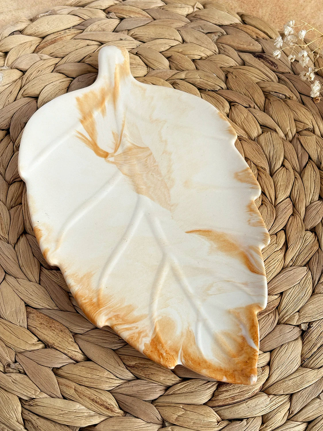Plateau à bijoux feuille de feu – Série Phénix