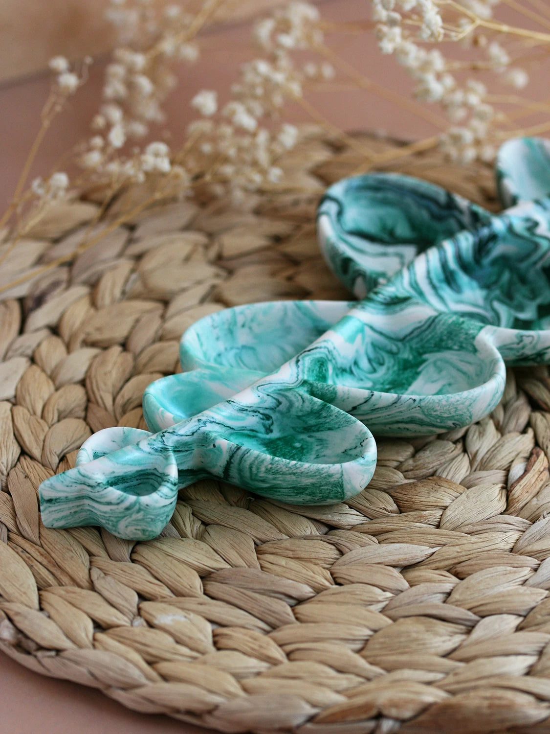 Plateau décoratif branche à feuilles Naïade – Série Néréide