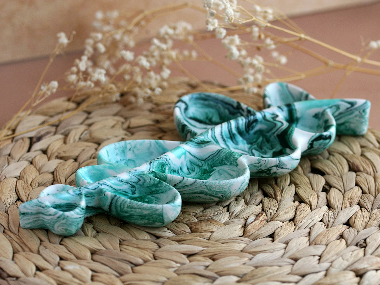 Plateau décoratif branche à feuilles Naïade – Série Néréide