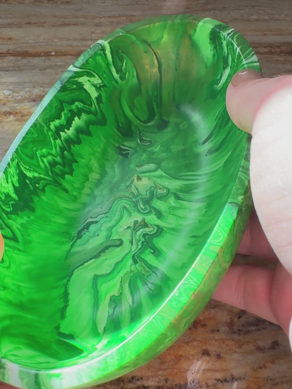 Bol ovale à bijoux Émeraude