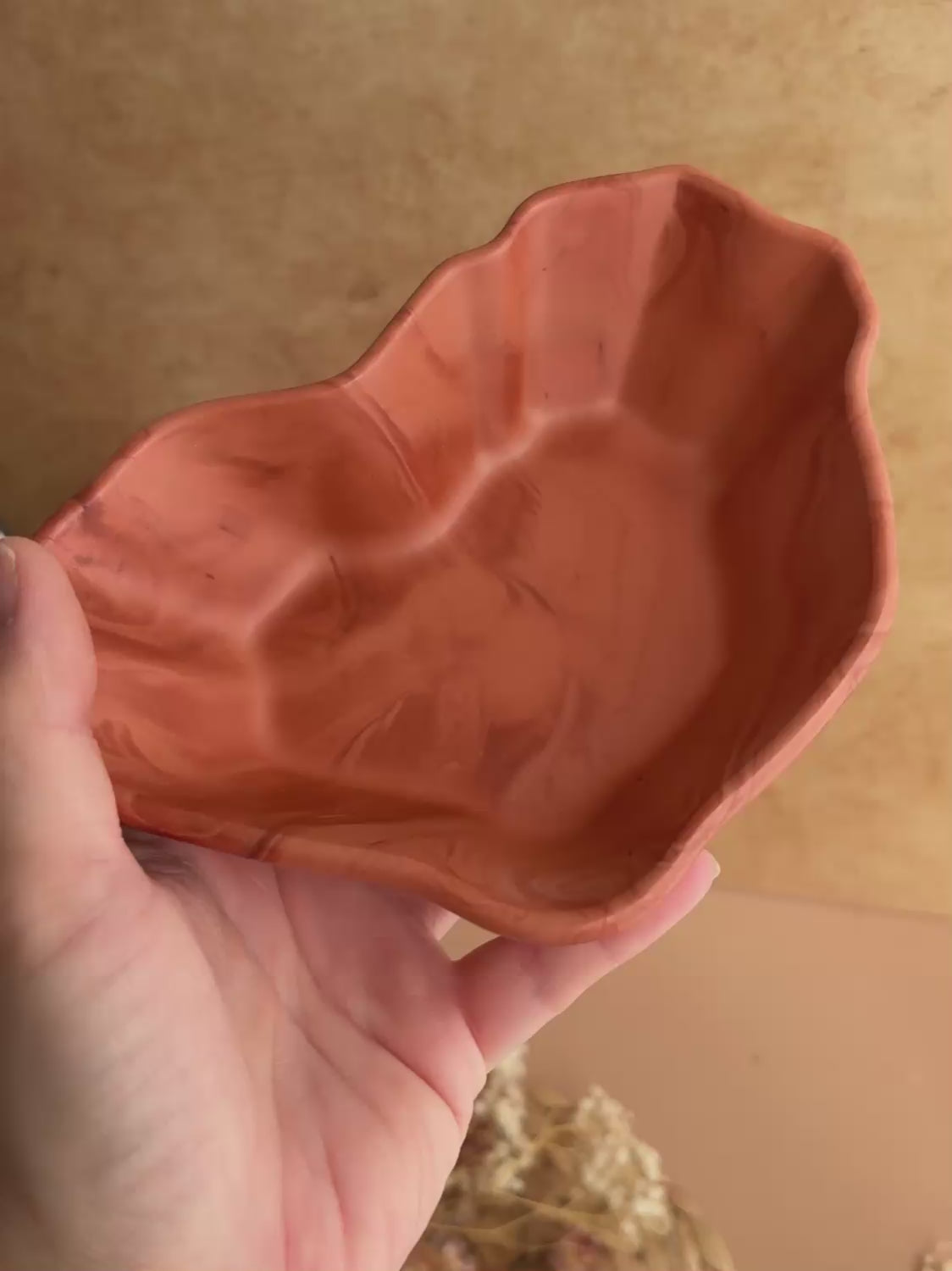 Bol décoratif cœur abstrait Chestnut – Série Automnale
