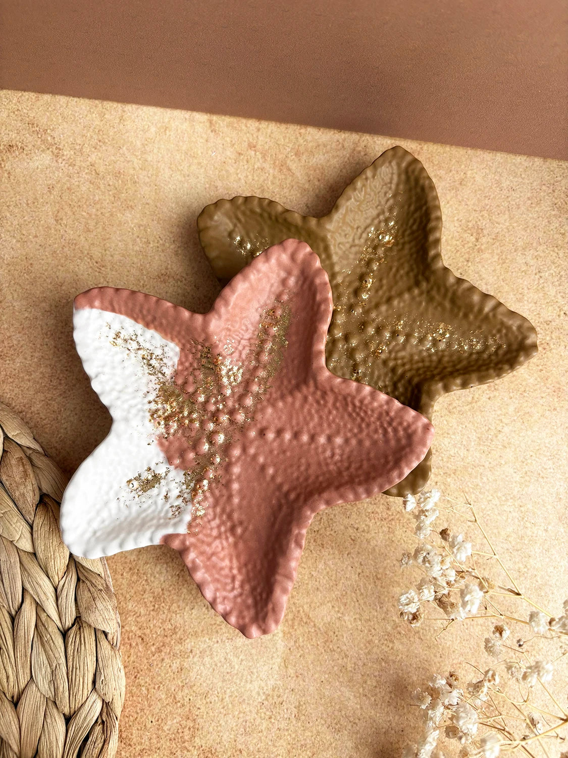 Plateau à bijoux Starfish caramel doré (unique)