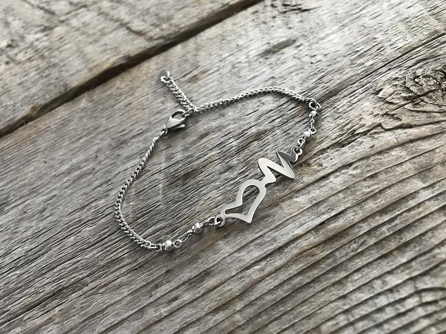 Heartbeat argent - Milie Bijoux