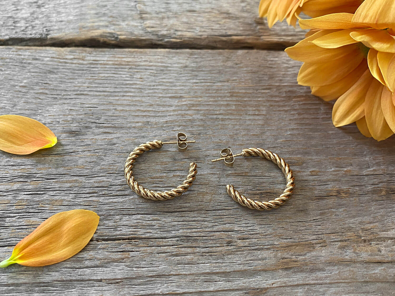 Clous d'oreilles Torsade dorée