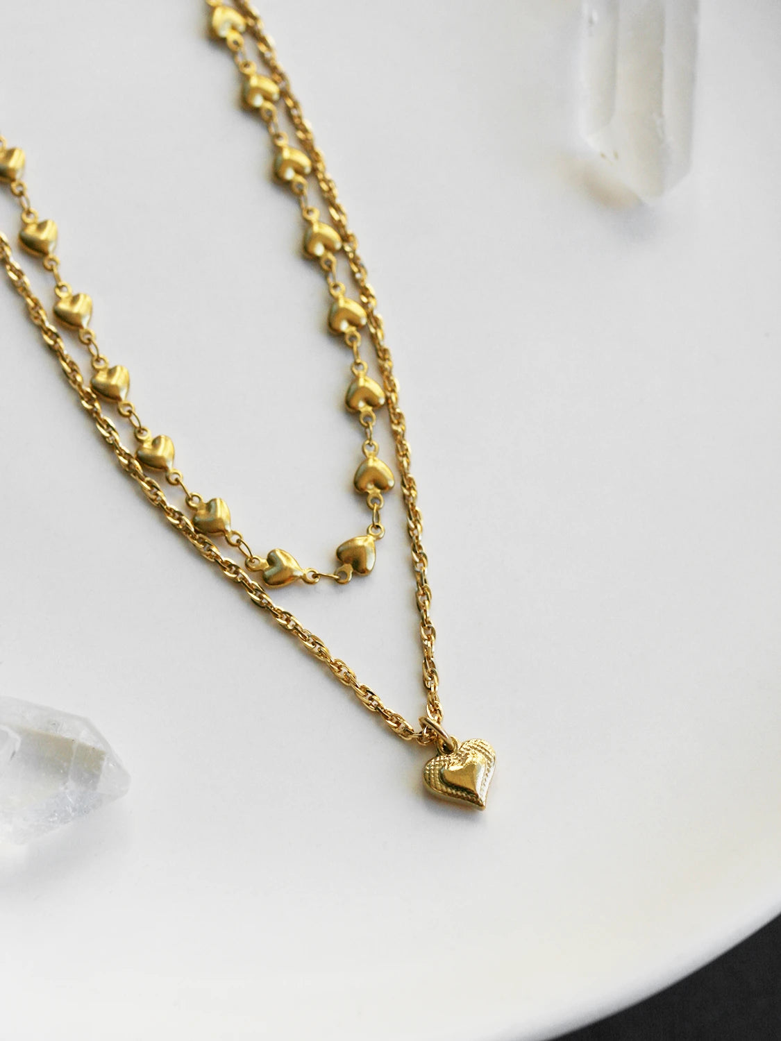 Duo colliers Accroche-cœur doré x Passion doré