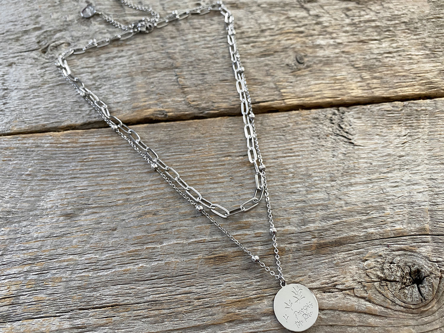 Duo colliers Perseus argent x Poursuis ton Rêve